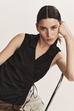 Top cruzado en mezcla de lino - H&m фото 3