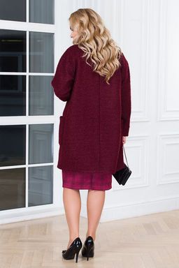 Полупальто Мариса. Цвет: тёмно-бордовый