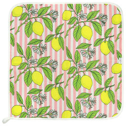 Салфетка хозяйственная 50х50см Лимончики, вид 7/1, вафельное полотно, декоративная окантовка, хлопок 100%, плотность 165г/м2, без упаковки, Домашняя мода (Россия)  фото 2