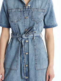 G?mlek Yaka Kad?n Jean Elbise