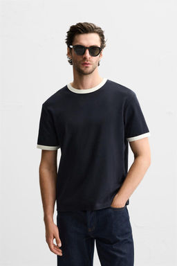 BASIC CONTRAST RIB T-SHIRT - Zara фото 33
