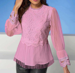 Блузка, розовая