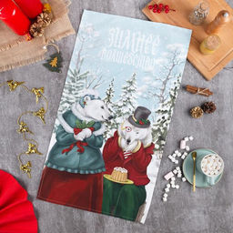 Полотенце Этель Winter holidays 40х73 см, 100% хл, саржа 190 гр/м2