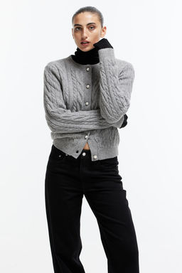 Cardigan en punto trenzado - H&m фото 3