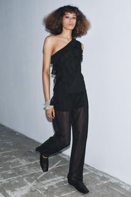 ASYMMETRIC RUFFLED TOP - Zara фото 3