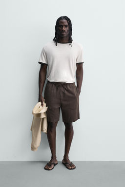 BERMUDA RELAXED FIT LAVADA / Negro
