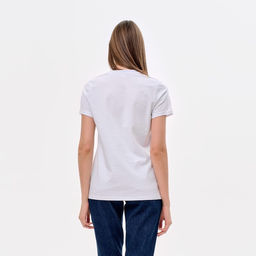 Футболка однотонная женская MINAKU: Basic line, белая, размер 52
