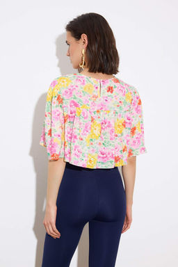 Limited Edition Pembe Cicekli Viskon Dokuma Bluz TWOSS26BZ00551 - Trendyolmilla фото 5