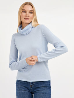 водолазка женская базовая из шерсти с воротником хомут - Glenfield фото 4