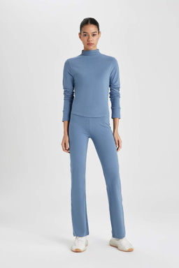 DeFactoFit Футболка узкого кроя с высоким воротником и длинными рукавами  фото 5