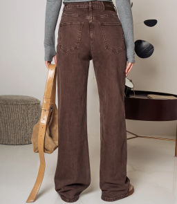 Джинсы #КТ6176, коричневый