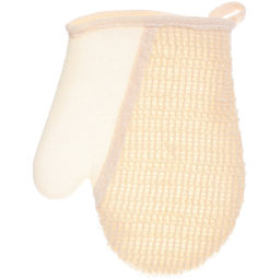 Цена за 3 шт. Мочалка - варежка массажная "SANTA MONIKA - SENDU", цвет белый, 18*22см (ZIP пакет)