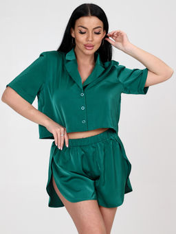 598-П ЖЕНСКАЯ ПИЖАМА (шорты) (Изумруд) - А-дина фото 4