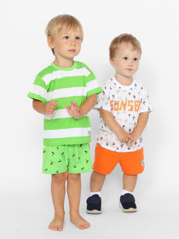 CRB wear/CSBB 90260-21-416 Комплект для мальчика (футболка, шорты),экрю/Ex.Cherubino  фото 3