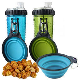SNACK-DUO PET BOTTLE -Двухкамерная бутылка для еды и воды с силиконовой чашкой - Buro фото 2