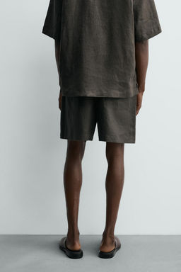 BERMUDA RELAXED FIT 100% LINO / Verde oscuro - Zara фото 11