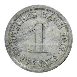 Монета 1 пфенниг 1917 года А Германия