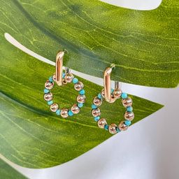 Серьги из Халькопирита (покрыт) и Бирюзы - Радуга самоцветов фото 2