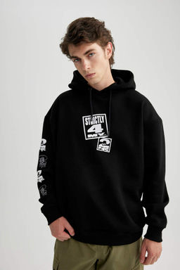 Толстовка оверсайз с капюшоном Tupac Shakur - Defacto фото 3