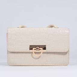 Сумка-мессенджер на клапане, цвет бежевый