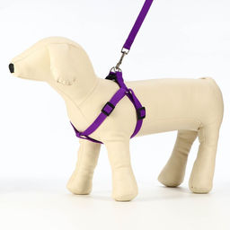 Комплект Базис, поводок 120 х 1,5 см, ОГ 32-46 см, фиолетовый - Пижон фото 3