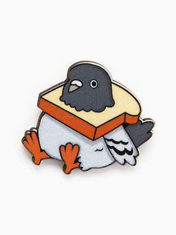 Цена за 2 шт. Значок деревянный Голубь, 3.2?3 см