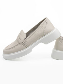 03-YC382-2 LT. BEIGE Лоферы женские (натуральная кожа)