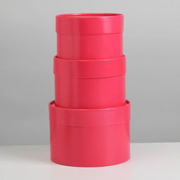 Набор шляпных коробок 3 в 1 малиновый, 16 х 10, 14 х 9, 13 х 8,5 см - Дарите счастье фото 2