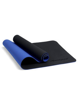 Коврик для фитнеса и йоги ONLYTOP, 183×61×0.8 см, черный/ультрамариновый