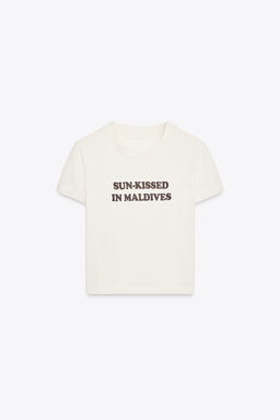 WASHED T-SHIRT WITH SLOGAN - Zara фото 5