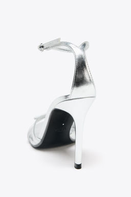 METALLIC HIGH-HEEL SANDALS - Zara фото 20