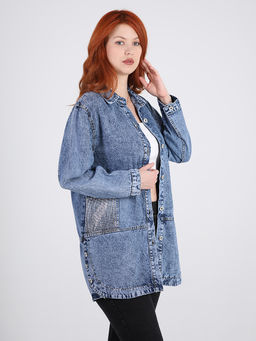 К8 1233 Р.С1 Куртка джинсовая - Almond фото 4