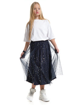 Юбка пачка длинная из фатина 22-7608 черный/зол. звезды - Mini maxi фото 22