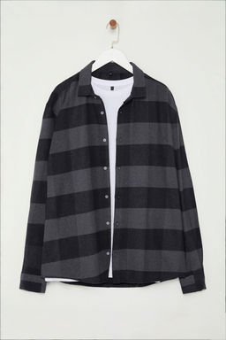 TRENDYOL MAN Siyah Regular Fit K?sl?k Kareli Oduncu Gomlek TMNAW25GO00014 - Trendyolmilla фото 5