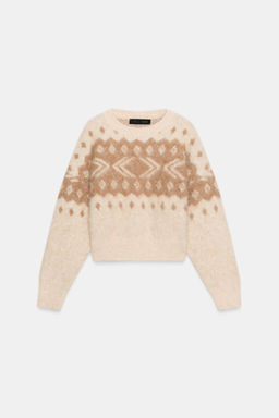 BRUSHED EFFECT JACQUARD KNIT JUMPER - Zara фото 3