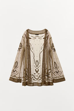 CARDIGAN WITH BEADED SEQUIN EMBROIDERY