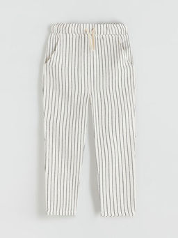 Beli Lastikli ?izgili Erkek ?ocuk Pantolon