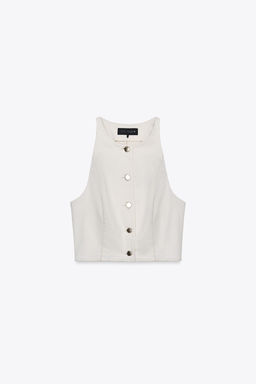 Z1975 DENIM CROP WAISTCOAT - Zara фото 14
