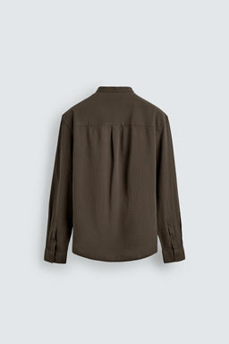 CAMISA EFECTO ARRUGADO / Marr?n / Topo - Zara фото 8