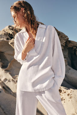 BLUSA ESTAMPADA RAYAS / Blanco - Zara фото 2