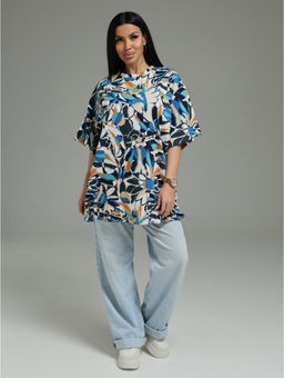 Анита-4 футболка женская (синие цветы)