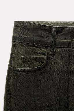 ZW COLLECTION RELAXED MID-WAIST WAXED JEANS - Zara фото 6