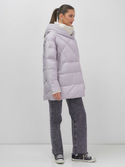 Куртка женская зимняя с капюшоном большого размера фиолетового цвета 1170F - Mtforce фото 12