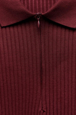 RIBBED POLO NECK T-SHIRT - Zara фото 19