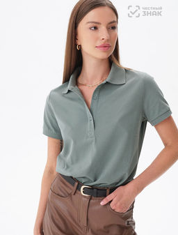 Футболка-поло из трикотажа пике с эластаном.