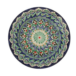 Тарелка Риштанская Керамика «Цветы», d=17 см, керамика, узор микс, синяя