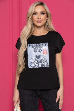 Футболка Vogue (черная) Б8522 - Lt collection фото 3