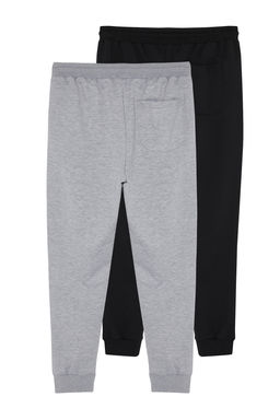 Gri-Siyah Regular/Normal Kesim Pacas? Lastikli Jogger 2li Paket Esofman Alt? TMNAW22EA0279