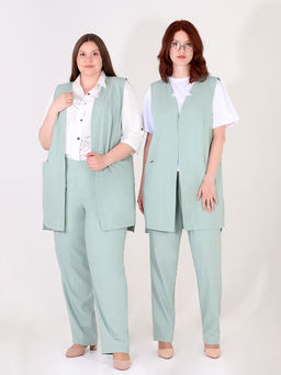 Брюки собственного производства летние зауженные женские большие - Almond фото 5