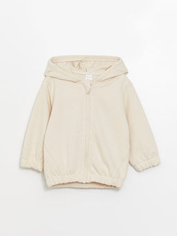 Kap??onlu Basic Erkek Bebek Fermuarl? Sweatshirt